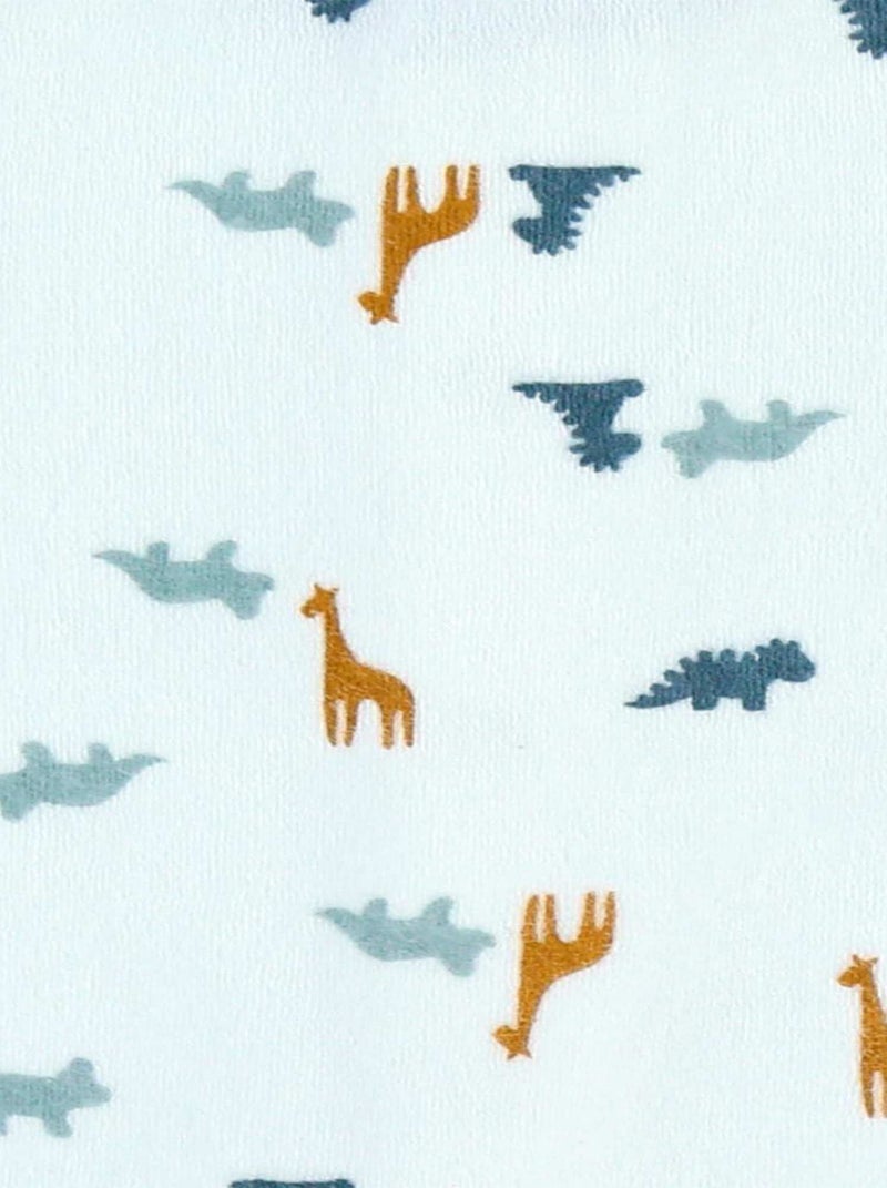 Pyjama imprimés dinosaures en velours, Noukie's Blanc - Kiabi