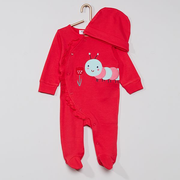 Pyjama Interlock Bonnet Bebe Fille Rose Kiabi 9 60