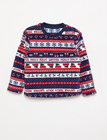 Pyjama jacquard en polaire 2 pièces - Sweat + pantalon