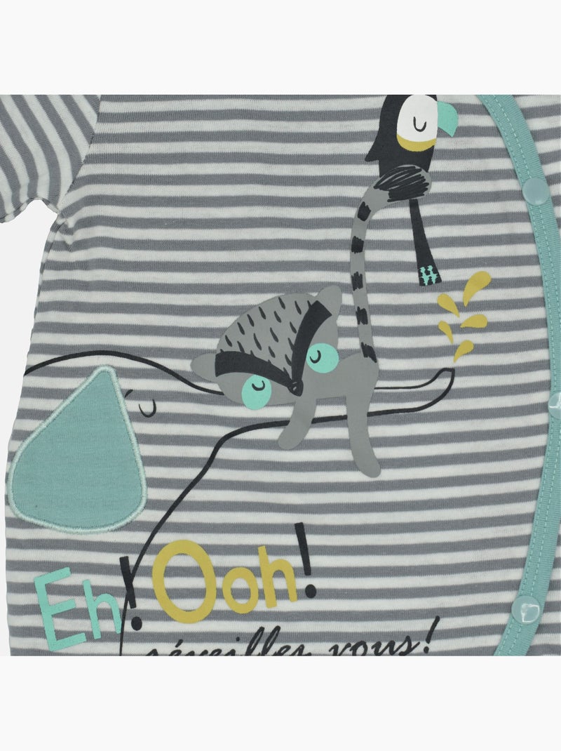 Pyjama Jersey 'baby Tropical''doo&bo' Bleu turquoise - Kiabi