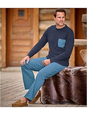 Pyjama Jersey Bicolore Blue Fantaisie - Atlas For Men