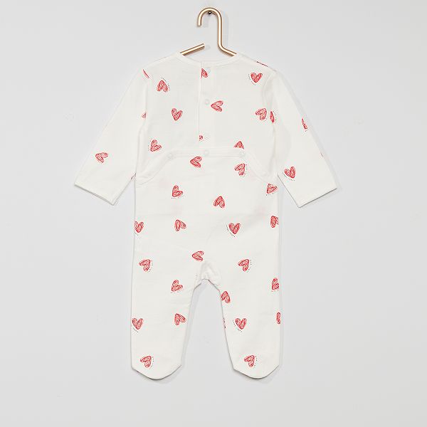 Pyjama Jersey Bebe Fille Blanc Cœur Kiabi 7