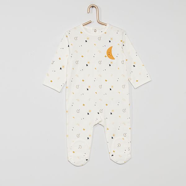 Pyjama Jersey Bebe Fille Blanc Lune Kiabi 9 00