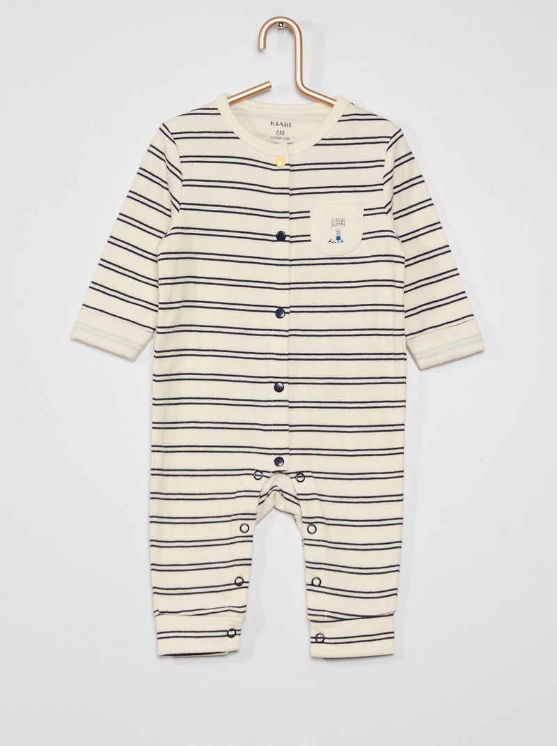 Pyjama jersey blanc - Kiabi