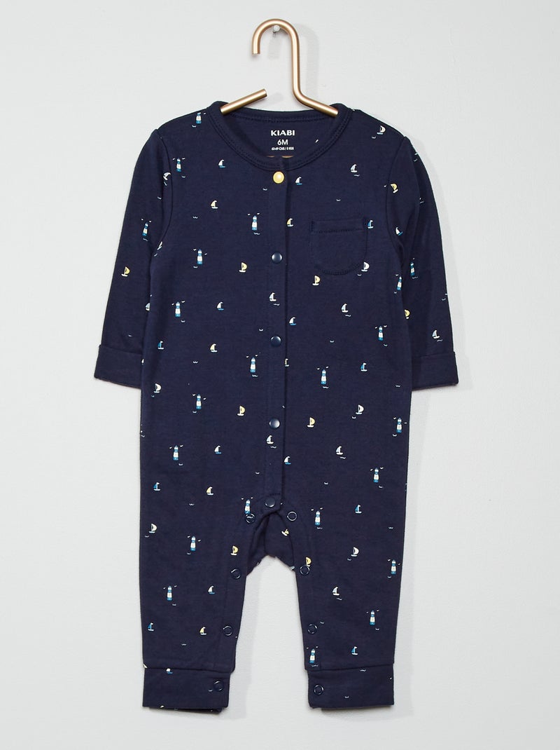 Pyjama jersey bleu marine - Kiabi