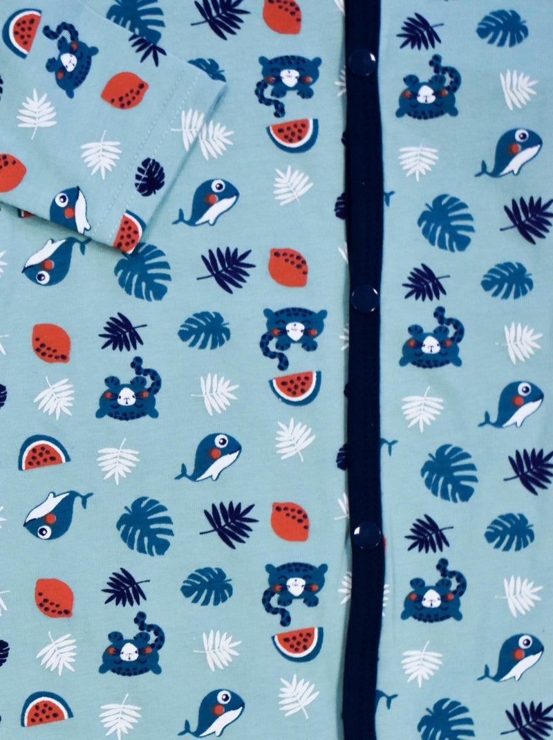 Pyjama Jersey 'cute Tropical''doo&bo' bleu turquoise - Kiabi