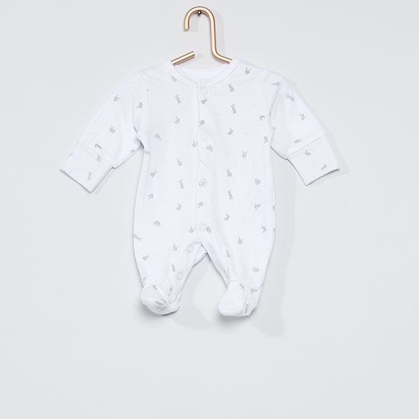 Pyjama Jersey Eco Concu Bebe Garcon Blanc Kiabi 9 00