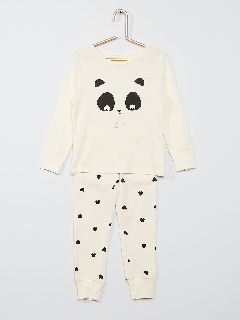 Pyjama jersey écru panda - Kiabi