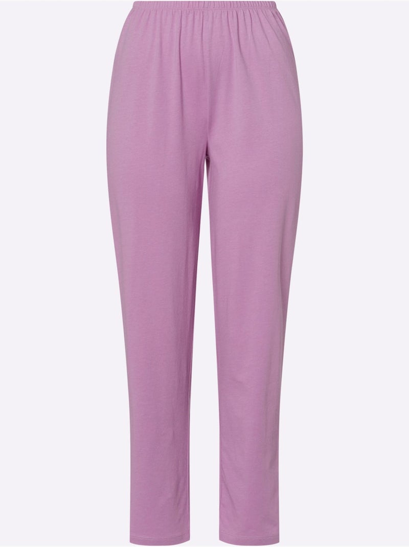 Pyjama jersey fin - taille standard - moda vilona Blanc Rose - Kiabi