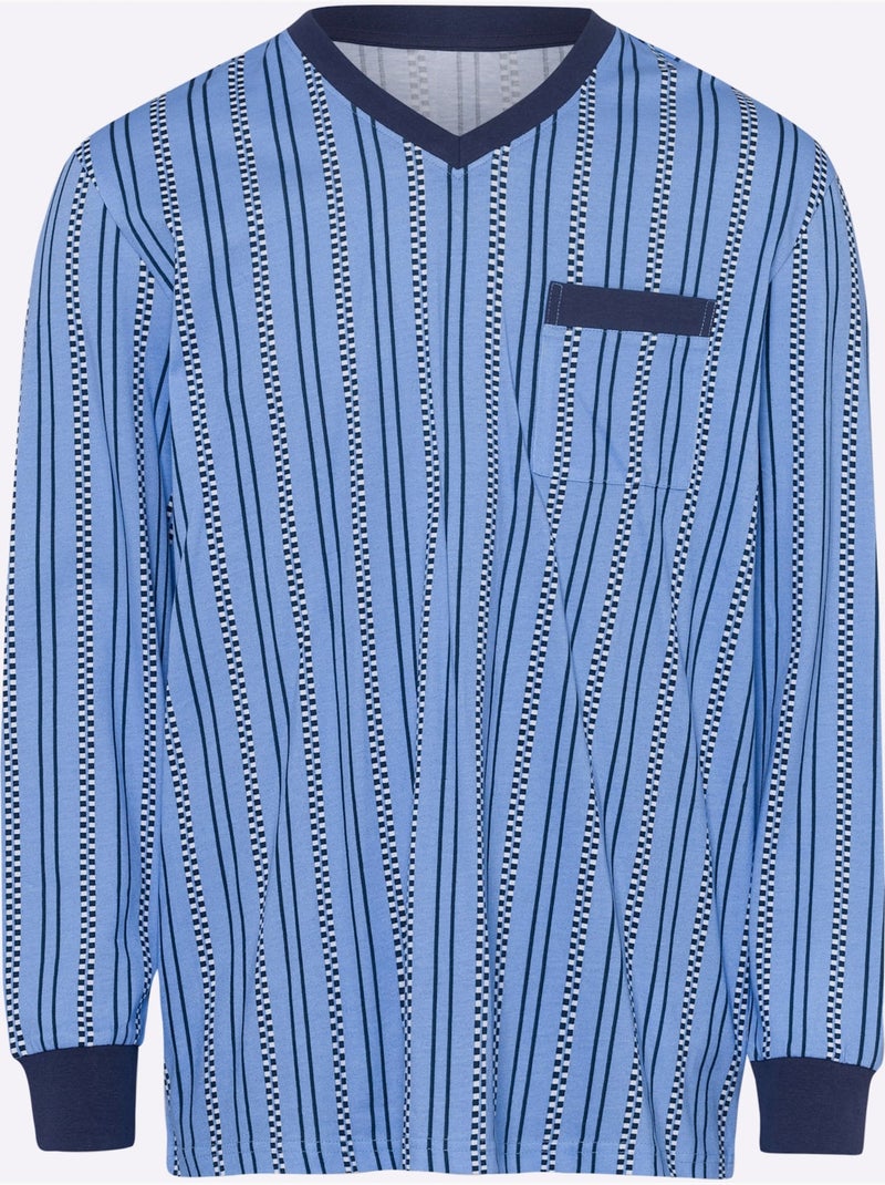 Pyjama Jersey Fin - Taille Standard - Moda Vilona Bleu Bleu ciel - Kiabi