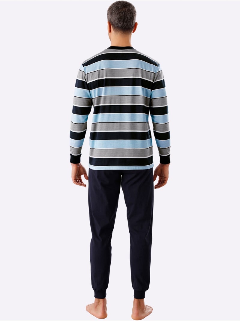 Pyjama jersey fin - taille standard - moda vilona Bleu Bleu marine - Kiabi