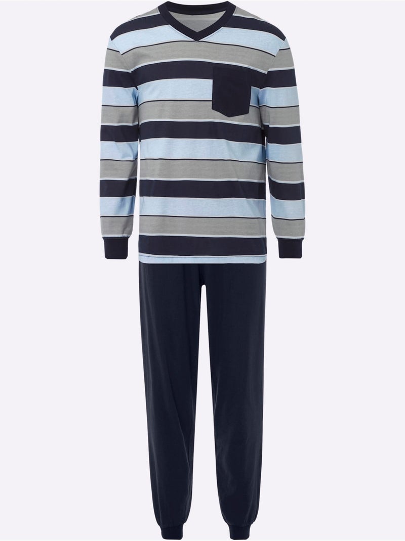 Pyjama jersey fin - taille standard - moda vilona Bleu Bleu marine - Kiabi