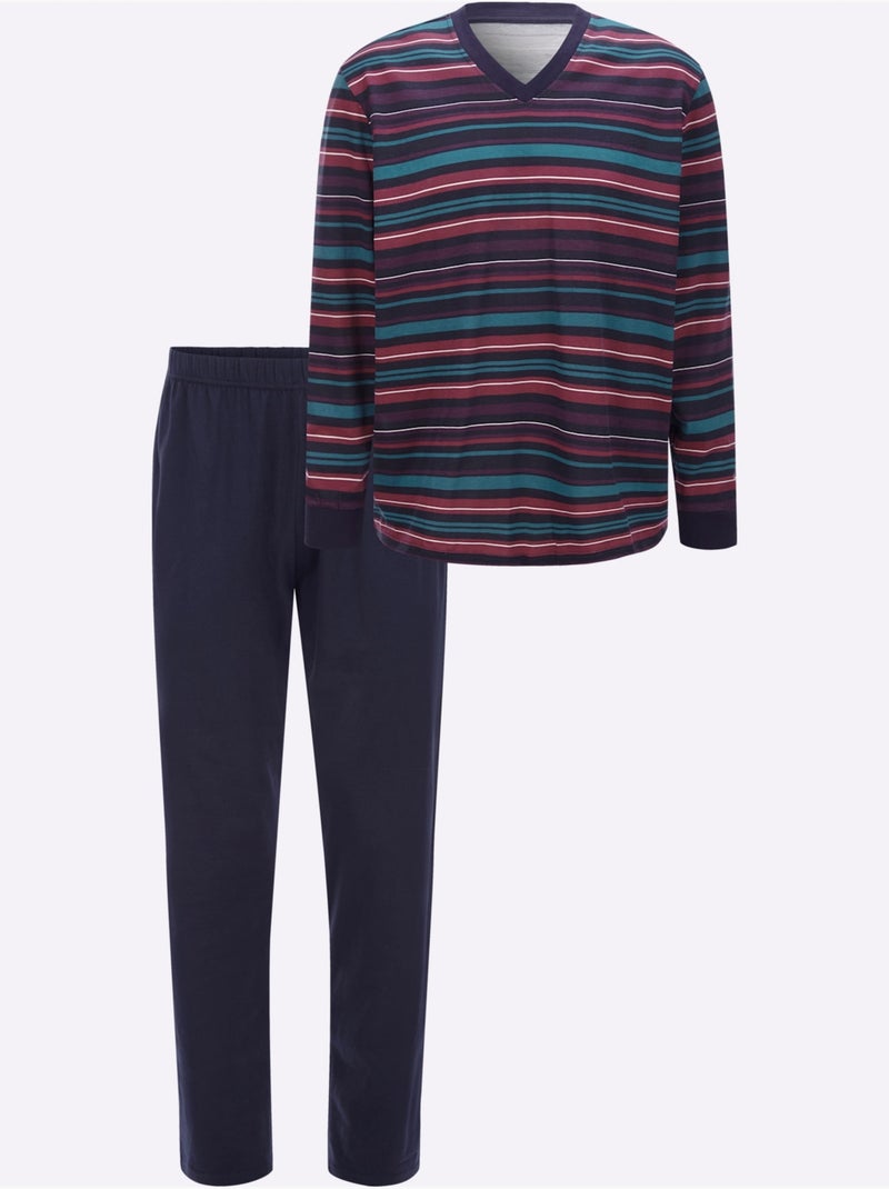 Pyjama Jersey Fin - Taille Standard - Moda Vilona Bleu Bleu marine - Kiabi