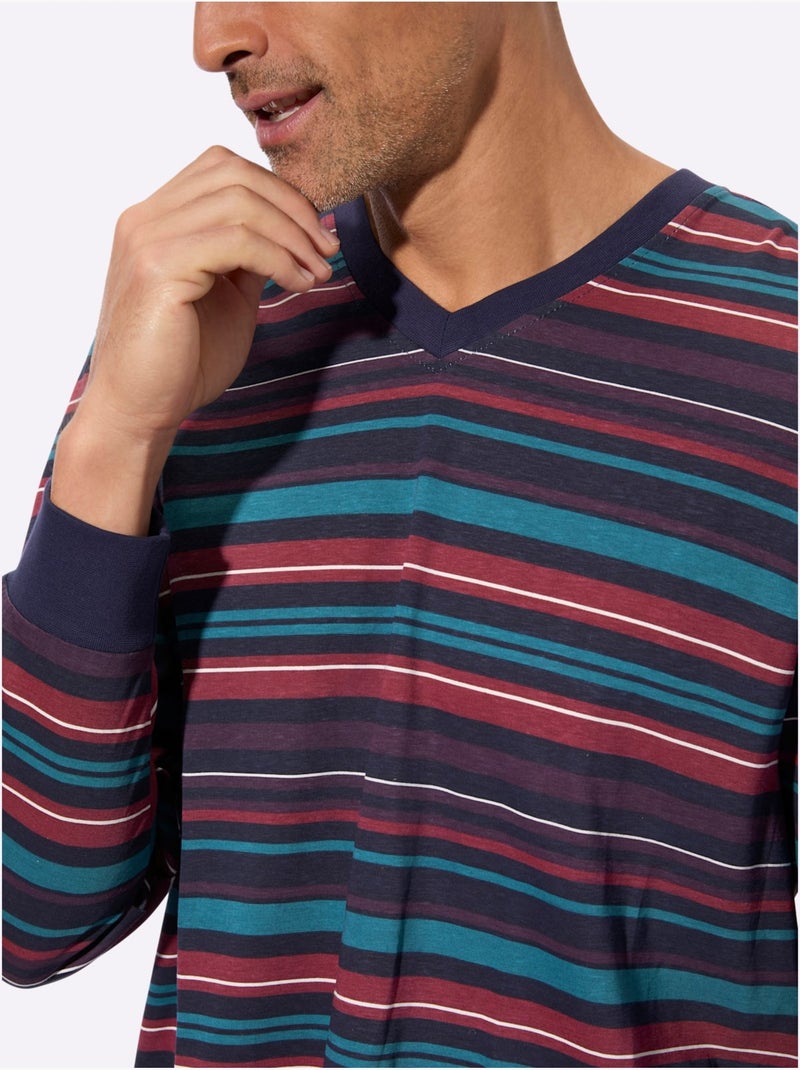 Pyjama Jersey Fin - Taille Standard - Moda Vilona Bleu Bleu marine - Kiabi