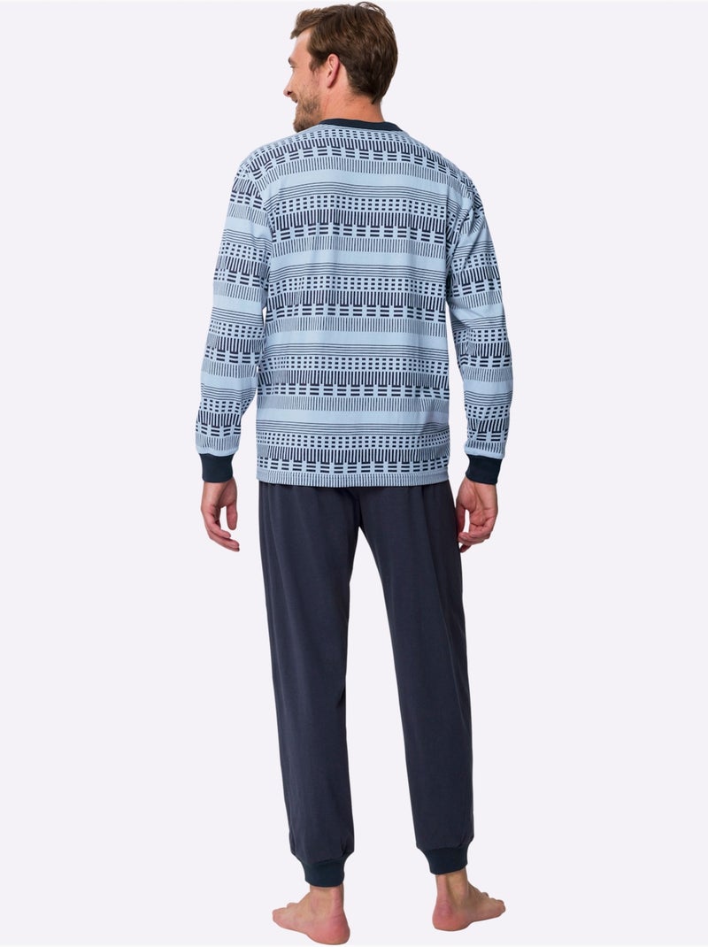 Pyjama Jersey Fin - Taille Standard - Moda Vilona Bleu clair - Kiabi