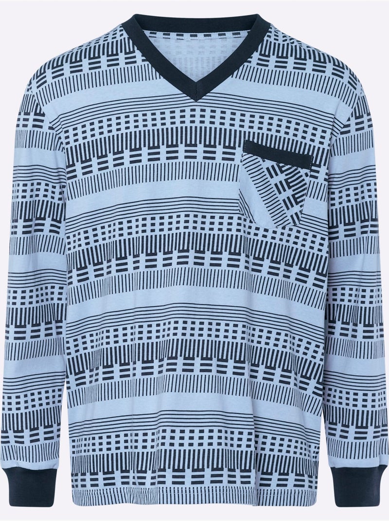 Pyjama Jersey Fin - Taille Standard - Moda Vilona Bleu clair - Kiabi
