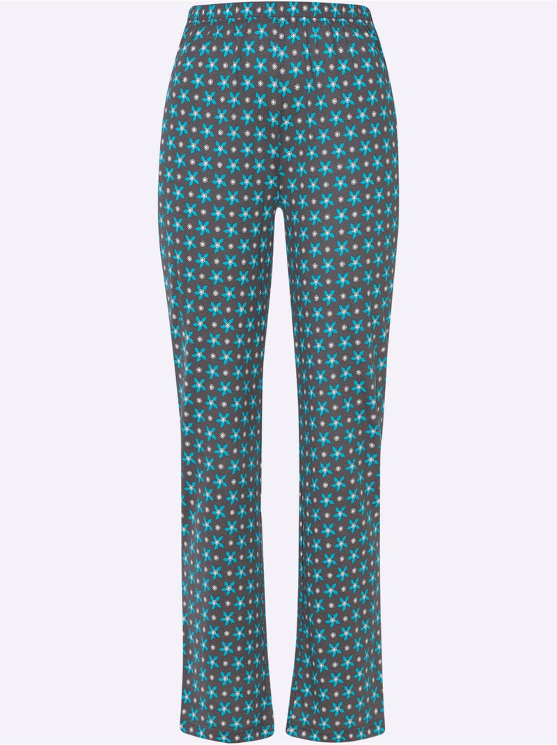 Pyjama jersey fin - taille standard - moda vilona Bleu Gris - Kiabi