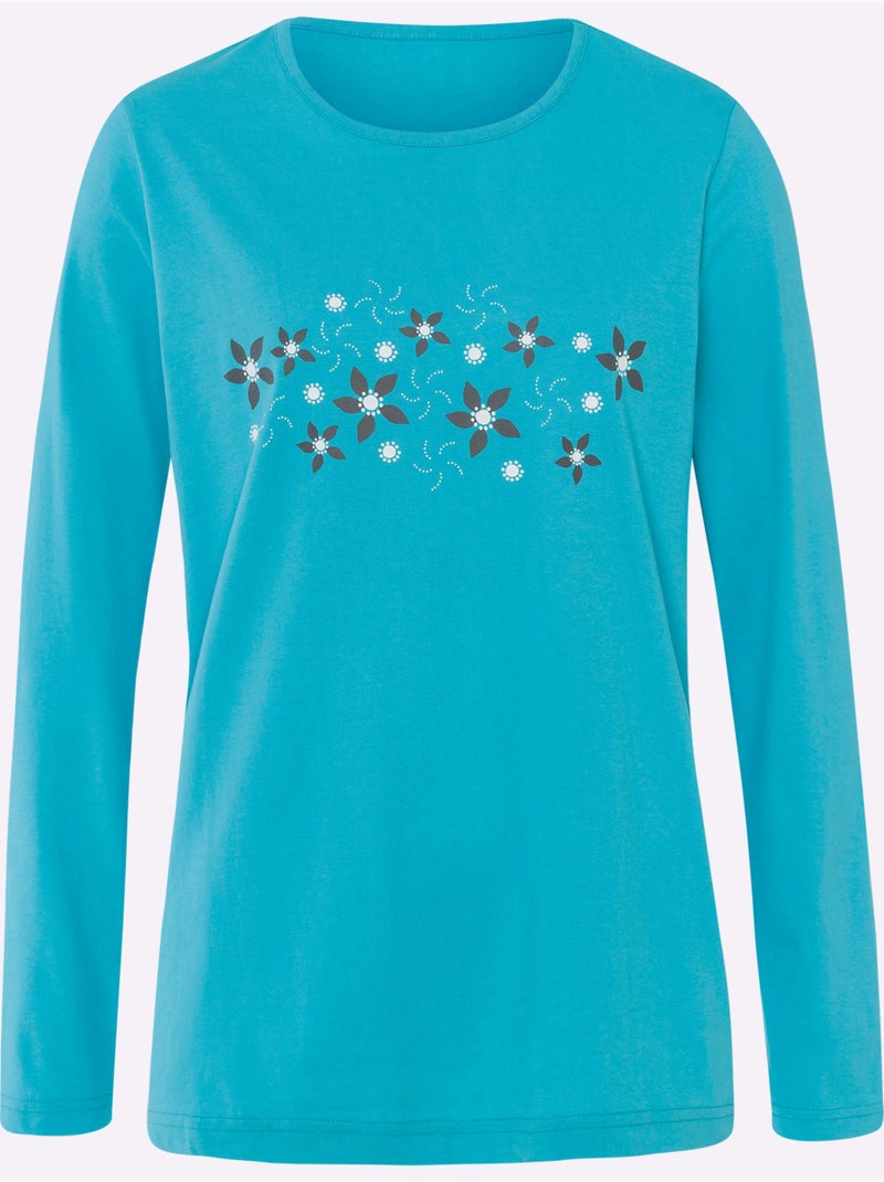 Pyjama jersey fin - taille standard - moda vilona Bleu Gris - Kiabi