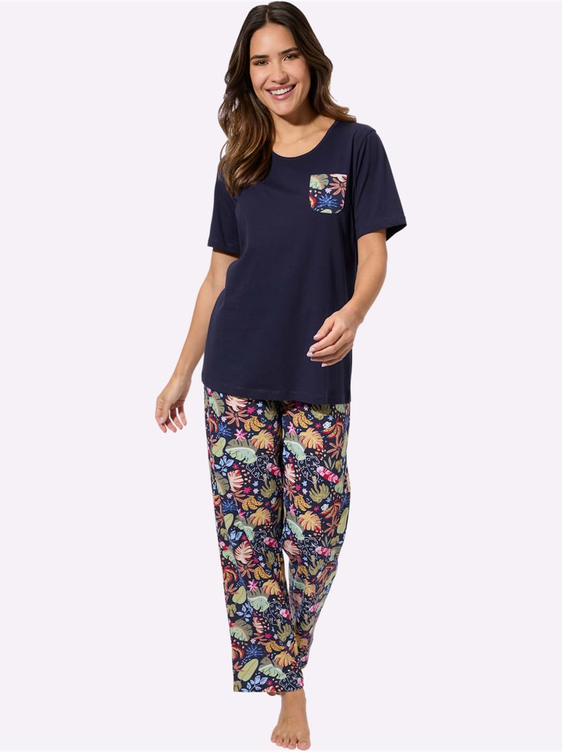 Pyjama Jersey Fin - Taille Standard - Moda Vilona Bleu marine - Kiabi