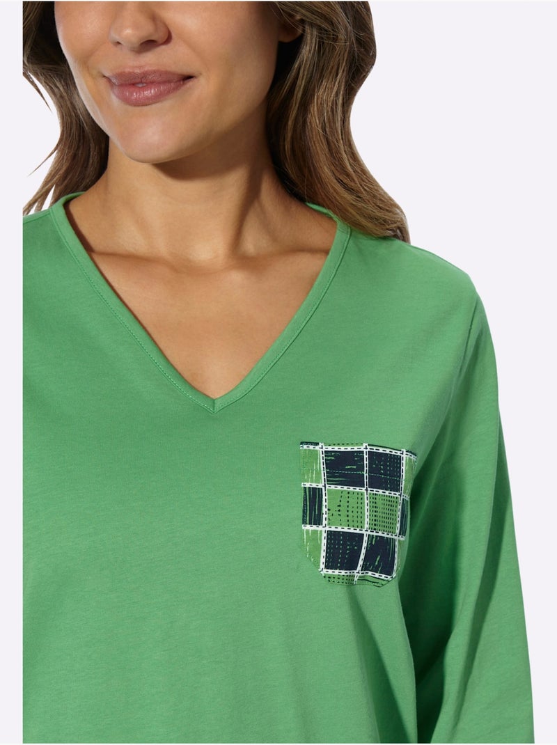Pyjama Jersey Fin - Taille Standard - Moda Vilona Bleu Vert Bleu - Kiabi