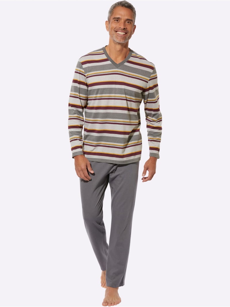 Pyjama Jersey Fin - Taille Standard - Moda Vilona Gris Gris clair - Kiabi