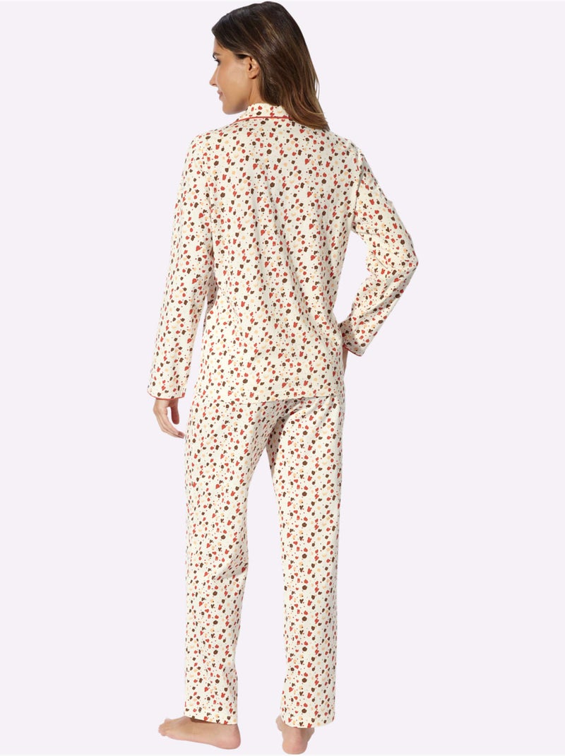 Pyjama Jersey Fin - Taille Standard - Moda Vilona Ivoire - Kiabi
