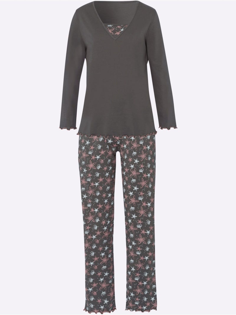 Pyjama jersey fin - taille standard - moda vilona Marron - Kiabi
