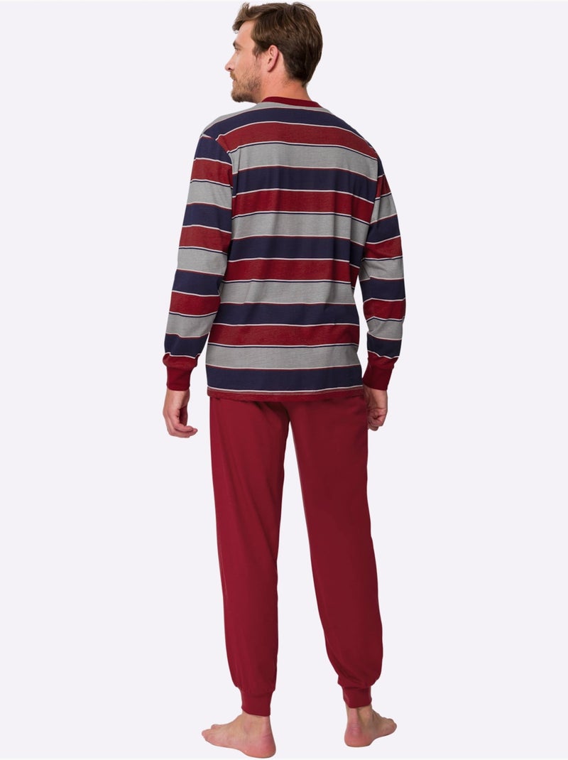 Pyjama jersey fin - taille standard - moda vilona Rouge foncé - Kiabi