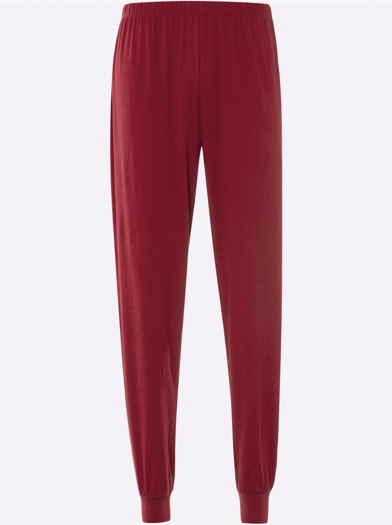 Pyjama jersey fin - taille standard - moda vilona Rouge foncé - Kiabi