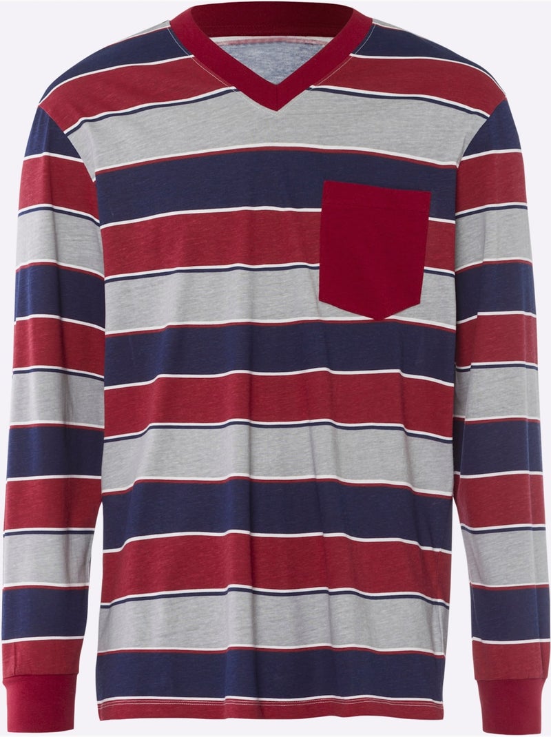 Pyjama jersey fin - taille standard - moda vilona Rouge foncé - Kiabi