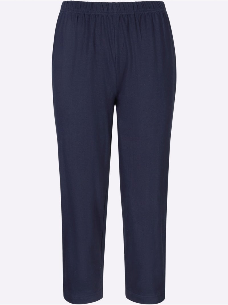 Pyjama jersey fin - taille standard - witt Blanc Bleu marine - Kiabi