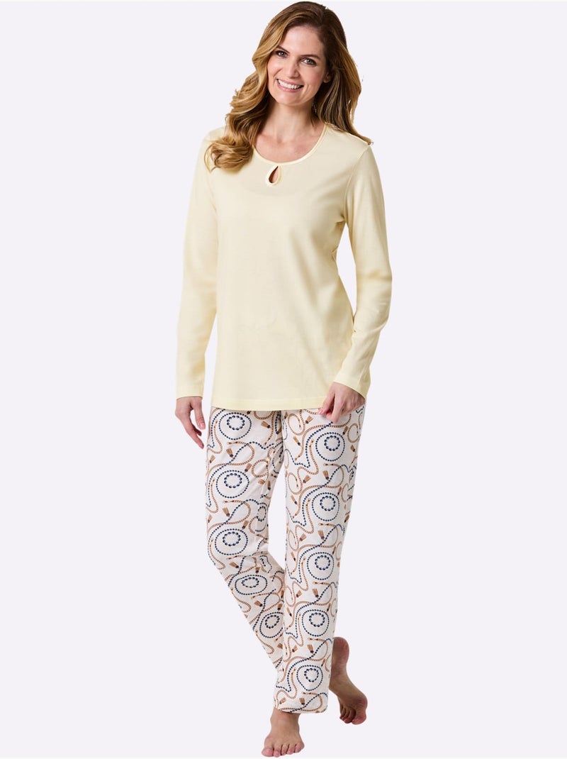 Pyjama Jersey Fin - Taille Standard - Witt Blanc Bleu - Kiabi