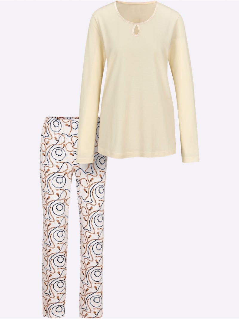 Pyjama Jersey Fin - Taille Standard - Witt Blanc Bleu - Kiabi