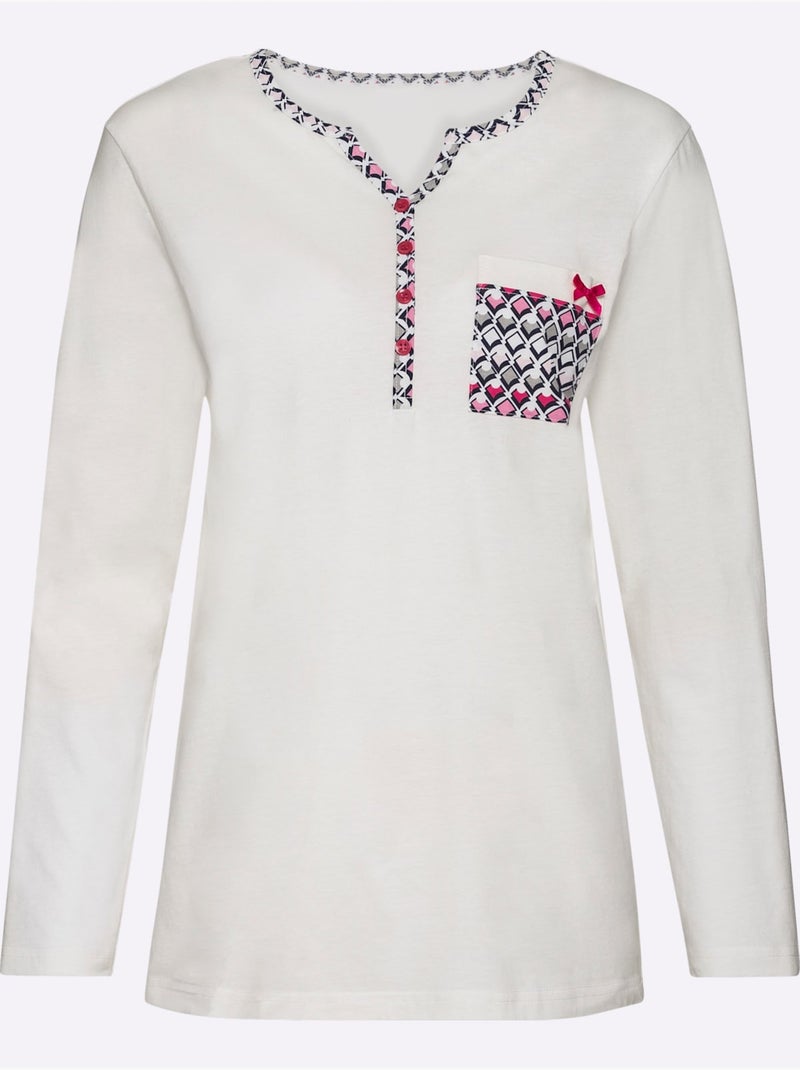Pyjama jersey fin - taille standard - witt Blanc - Kiabi