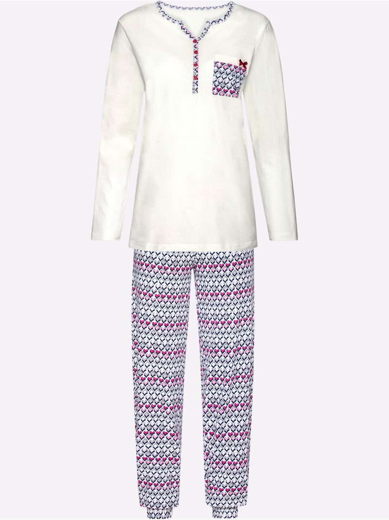 Pyjama jersey fin - taille standard - witt Blanc - Kiabi