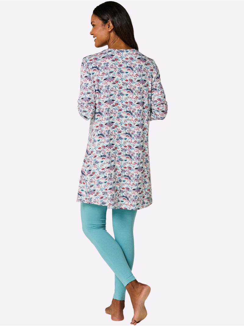 Pyjama Jersey Fin - Taille Standard - Witt Bleu Ecru - Kiabi