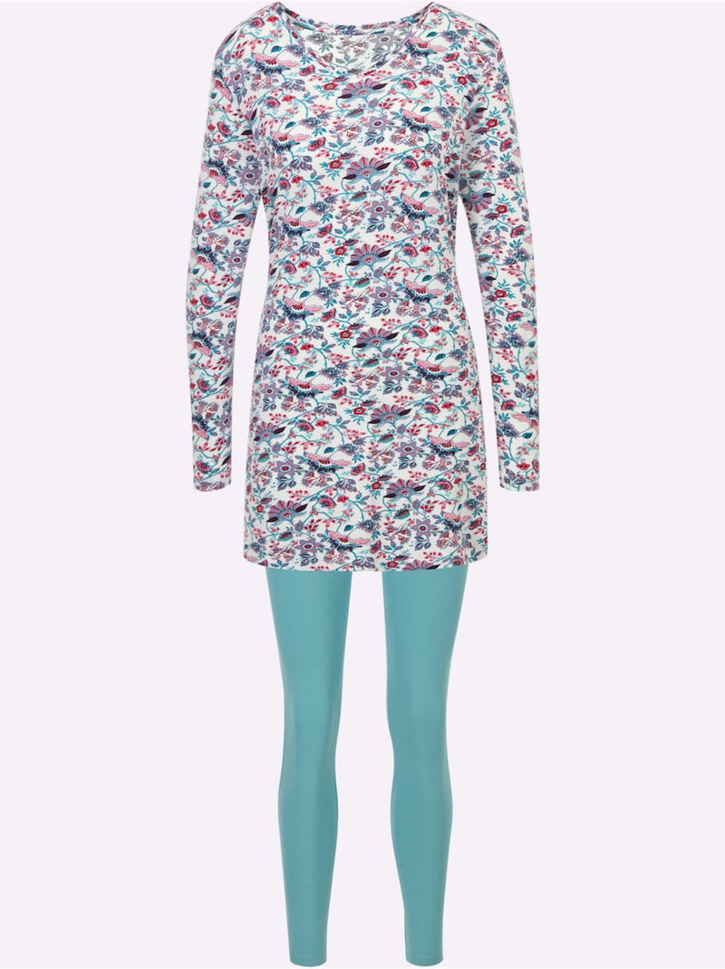 Pyjama Jersey Fin - Taille Standard - Witt Bleu Ecru - Kiabi
