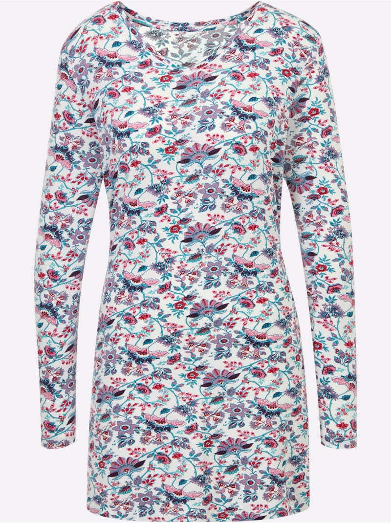 Pyjama Jersey Fin - Taille Standard - Witt Bleu Ecru - Kiabi