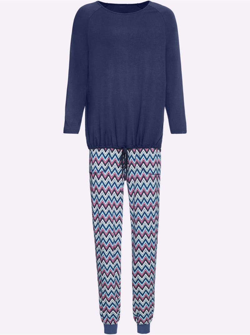 Pyjama jersey fin - taille standard - witt Bleu marine - Kiabi