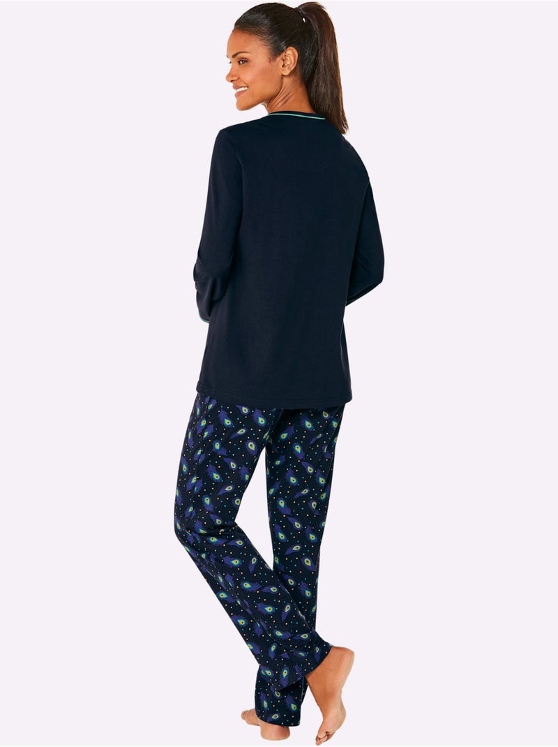 Pyjama Jersey Fin - Taille Standard - Witt Bleu marine - Kiabi