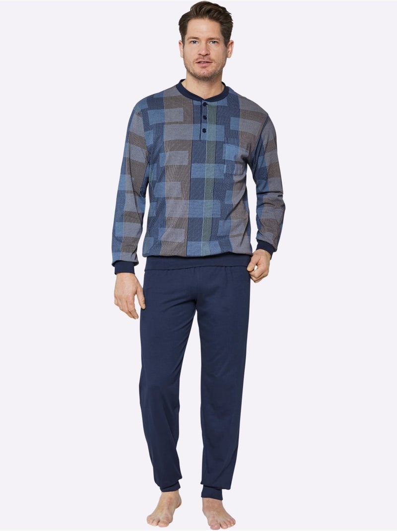 Pyjama Jersey Fin - Taille Standard - Witt Bleu marine - Kiabi