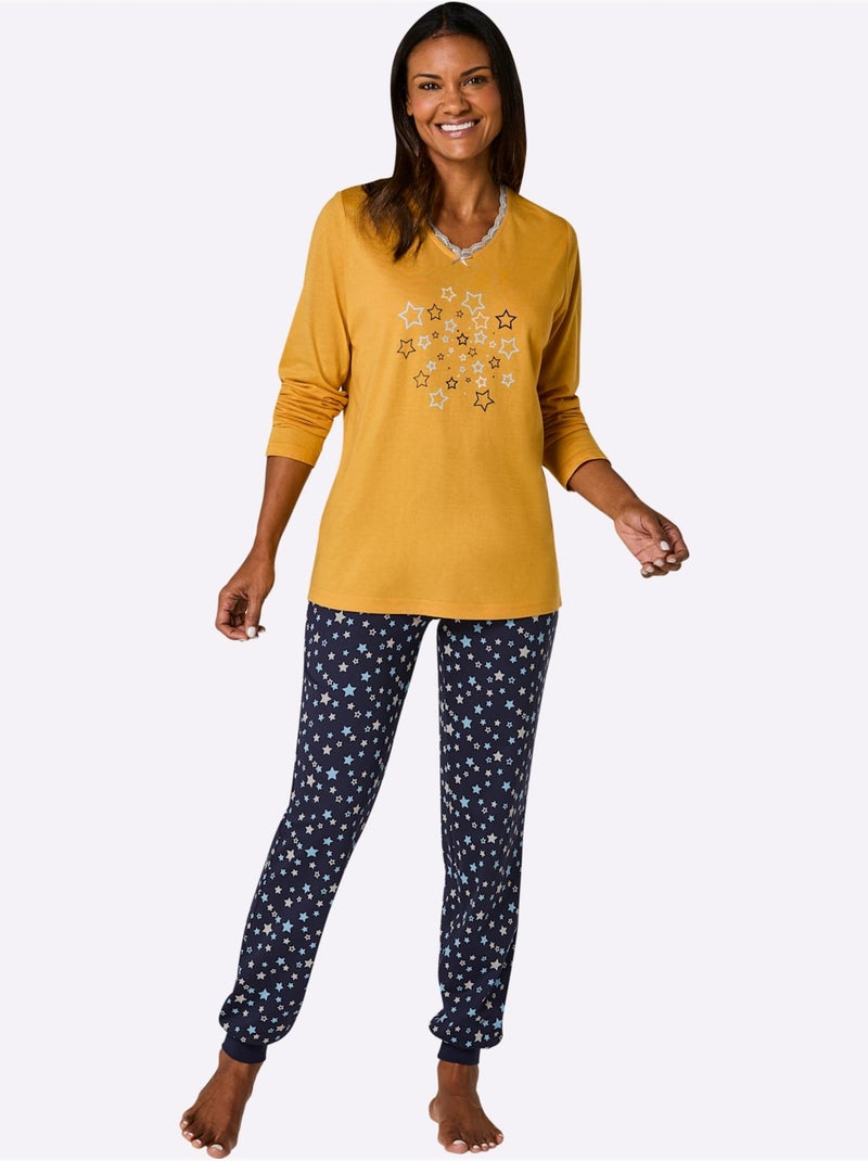 Pyjama Jersey Fin - Taille Standard - Witt Bleu Orange - Kiabi