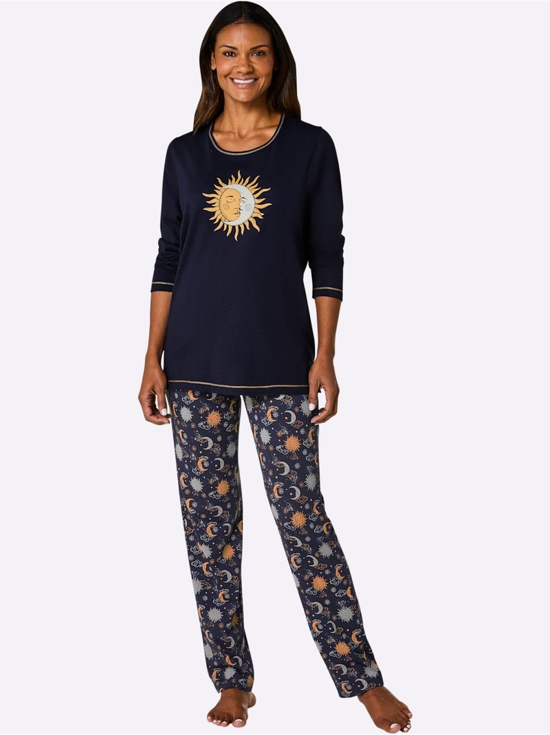 Pyjama Jersey Fin - Taille Standard - Witt Bleu Orange - Kiabi