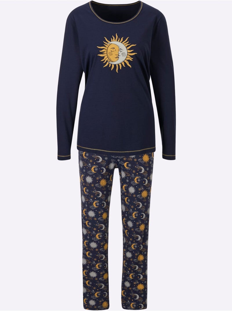 Pyjama Jersey Fin - Taille Standard - Witt Bleu Orange - Kiabi