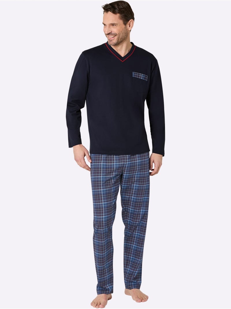 Pyjama Jersey Fin - Taille Standard - Witt Bleu Rouge - Kiabi
