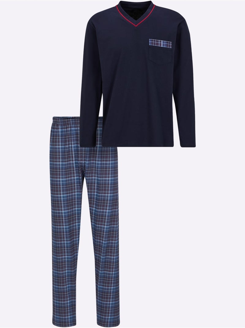 Pyjama Jersey Fin - Taille Standard - Witt Bleu Rouge - Kiabi