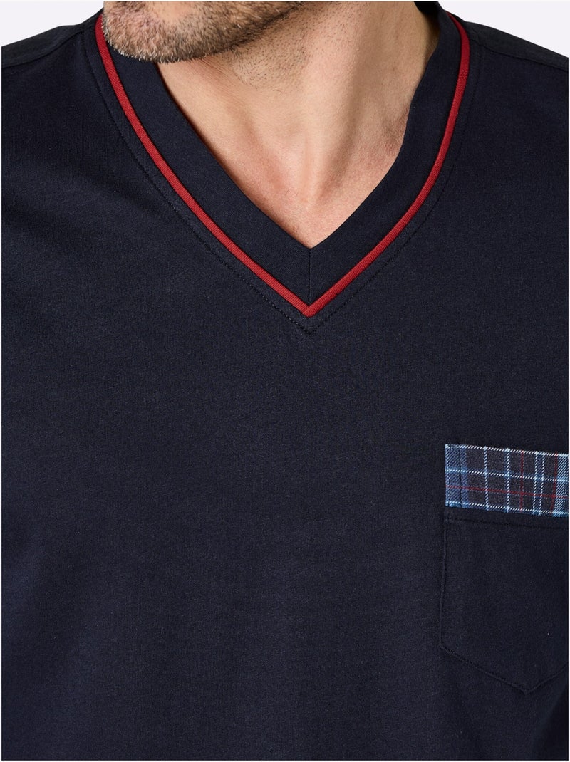 Pyjama Jersey Fin - Taille Standard - Witt Bleu Rouge - Kiabi