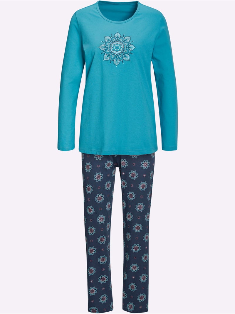 Pyjama jersey fin - taille standard - witt Bleu turquoise - Kiabi
