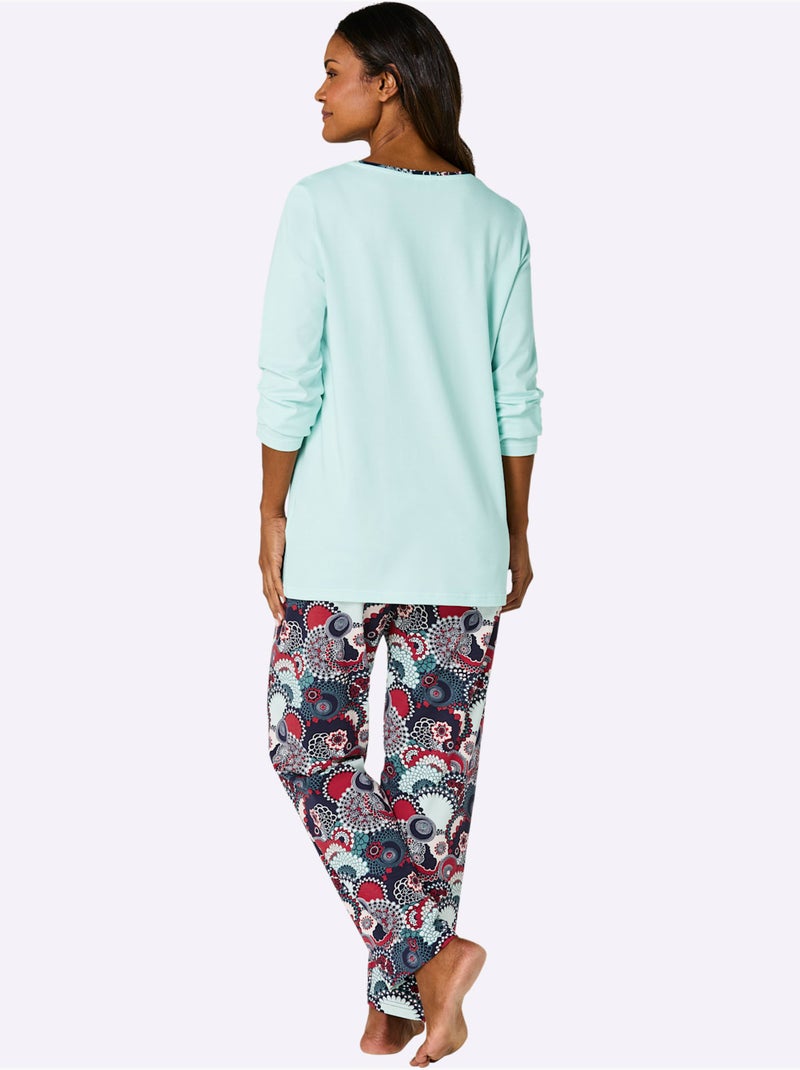 Pyjama Jersey Fin - Taille Standard - Witt Bleu Vert - Kiabi
