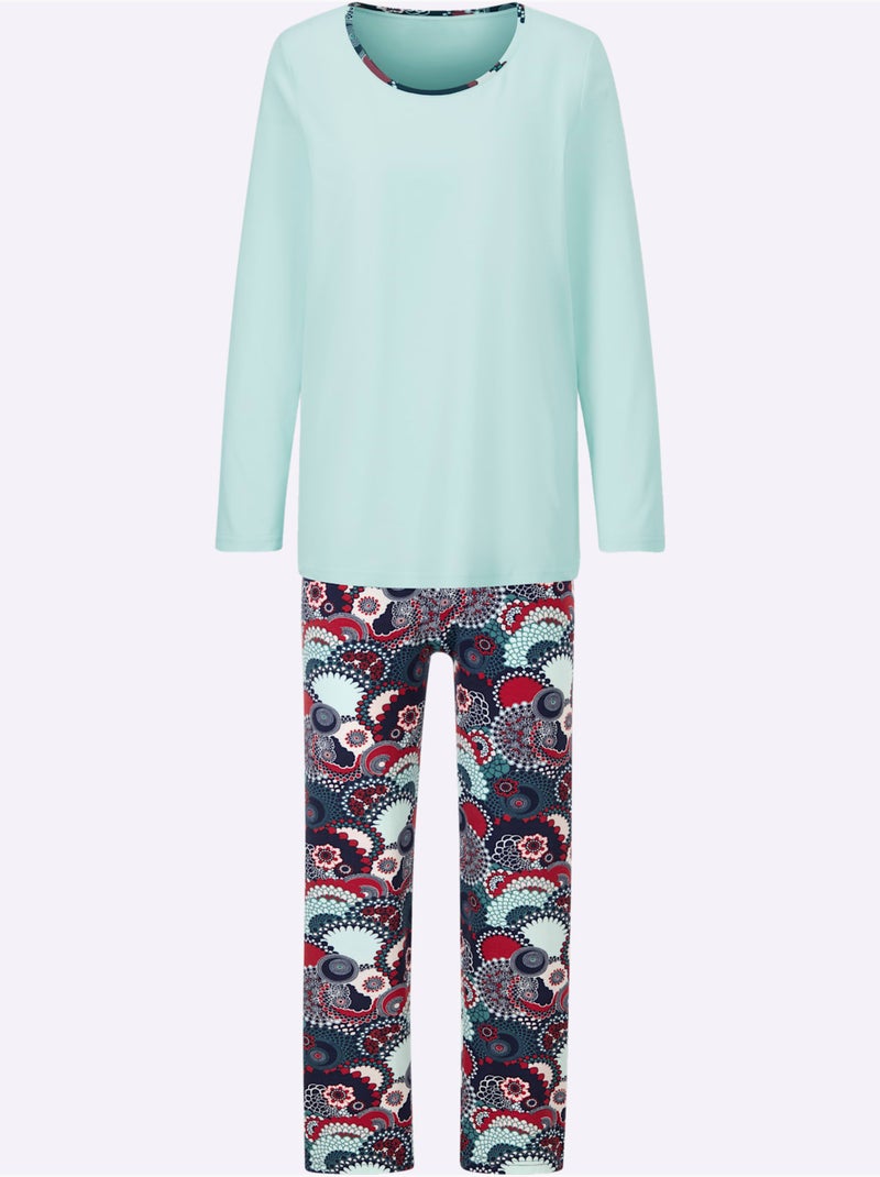 Pyjama Jersey Fin - Taille Standard - Witt Bleu Vert - Kiabi
